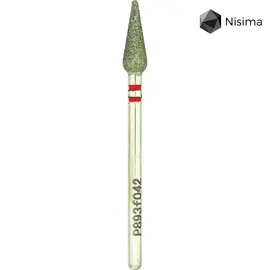 Nisima. Фреза алмазная «МОРКОВЬ» красная, Ø 4.2 mm, P893f042 — Nisima, NAILSMADE