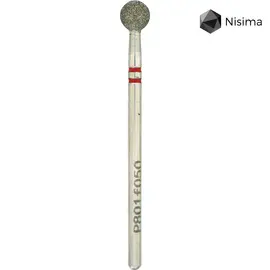 Nisima. Фреза алмазная «ШАР» красная, Ø 5 mm, P801f050 — Nisima, NAILSMADE