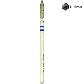 Nisima. Фреза алмазная "ПЛАМЯ" синяя, Ø 2.5 mm, острая, P862m025 — Nisima, NAILSMADE