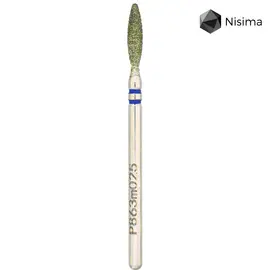 Nisima. Фреза алмазная "ПЛАМЯ" синяя, Ø 2.5 mm, безопасная, P863m025 — Nisima, NAILSMADE