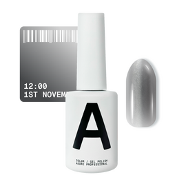 ADORE. Cat's Eye Gel Polish, 12:00, 12 ml. Гель-лак "котяче око" шовковий, чорно-сірий — Adore Professional, NAILSMADE