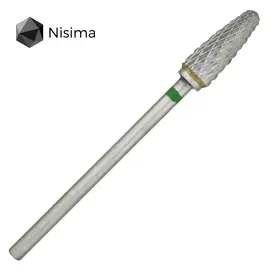 Nisima. Фреза твердосплавная "КУКУРУЗА", зеленая, Ø 5.2 мм, H_707cK — Nisima, NAILSMADE