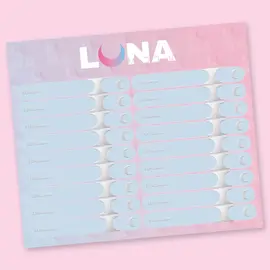 LUNAmoon. Наклейки на типсы, без номеров, 18 шт (1 лист), голубые — LUNAmoon, NAILSMADE