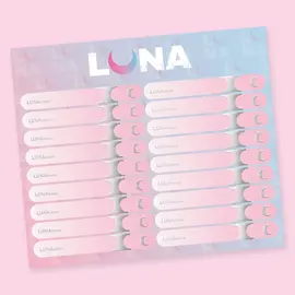 LUNAmoon. Наклейки на типсы, без номеров, 18 шт (1 лист), розовые — LUNAmoon, NAILSMADE