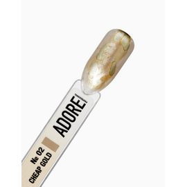 ADORE. Aqua Drops, #02, 5 ml. Liquid watercolor drops, white gold — Adore Professional, NAILSMADE