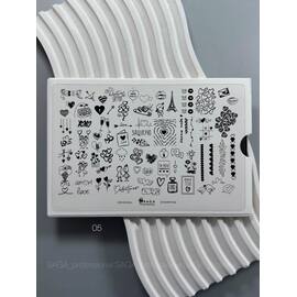 SAGA. Stamping Plate, #05 "Love" — SAGA, NAILSMADE