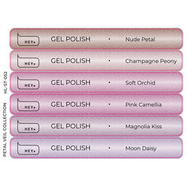 HEYLOVE. Set von Aufklebern für Präsentationstips. Gel Polish, Veil Petal collection — HEYLOVE, NAILSMADE