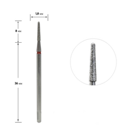 STALEKS Фреза алмазна "КОНУС УСІЧЕНИЙ" червона, Ø 1.8 mm #2