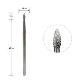 STALEKS Фреза алмазна "ПОЧКА" червона, Ø 1.8 mm, гостра #2