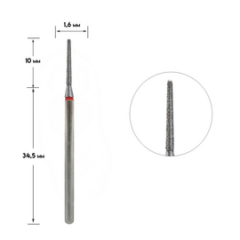 STALEKS Фреза алмазна "КОНУС УСІЧЕНИЙ" червоний, Ø 1.6 mm #2