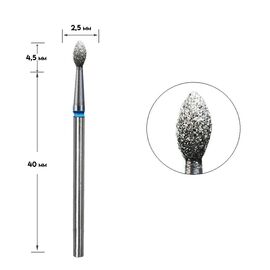STALEKS Фреза алмазна "ПОЧКА" синя, Ø 2.5 mm, гостра #2