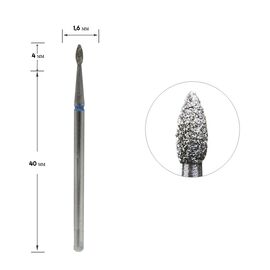 STALEKS Фреза алмазна "КРАПЛЯ" синя, Ø 1.6 mm #2