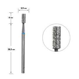 STALEKS Фреза алмазна "ЦИЛІНДР" синя, Ø 2.5 mm #2