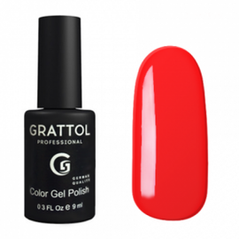 Гель-лак Grattol, Color Gel Polish Bright Red 030, ярко-красный, 9 мл #1