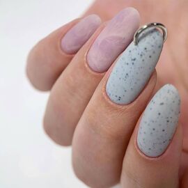 SILLER Gel Polish Art Eggs №1, сірий з чорною крихтою, 8 ml, гель-лак #2