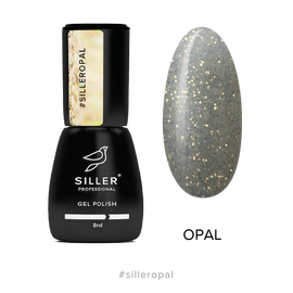 Гель-лак Siller Opal, прозорий з блискітками, 8  мл #1