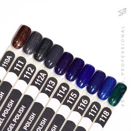 SILLER Gel Polish №112 BLACK with GREEN UNDERTONE with SHIMMER, зелено-чорний з мікрошимером, 8 ml, гель-лак #2