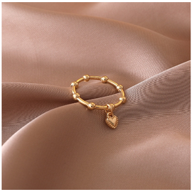 Минималистичное кольцо с подвеской, золотой цвет #1