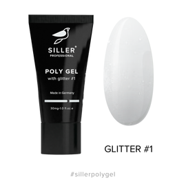 SILLER Poly Gel with Glitter Моделирующий полигель с глиттером 01, 30 ml #1