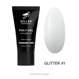SILLER Polygel with Glitter №1, 30 ml, Моделюючий полігель з глітером #2