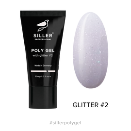 SILLER Poly Gel with Glitter Моделирующий полигель с глиттером 02, 30 ml #1