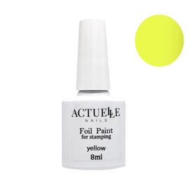 Краска для стемпинга с эффектом литья Actuelle, ЖЕЛТАЯ, Stamping paint Yellow, 8 ml #1