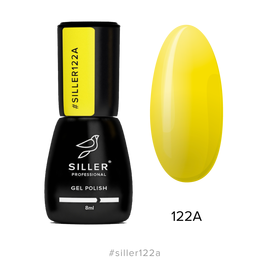 SILLER Gel Polish №122A BRIGHT YELLOW, яскраво-жовтий, 8 ml, гель-лак #1