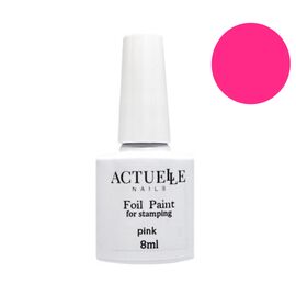 Краска для стемпинга с эффектом литья Actuelle, РОЗОВАЯ, Stamping paint Pink, 8 ml #1