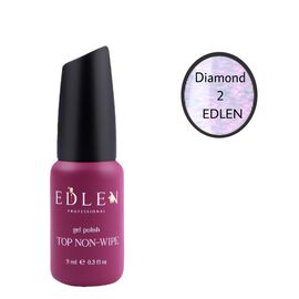 EDLEN Top Diamond 2, 9 ml, Топ прозорий з фіолетовим перламутром #1