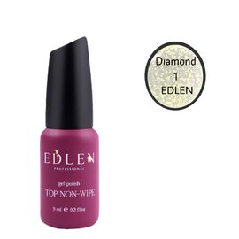 EDLEN Top Diamond 1, 9 ml, Топ прозорий із золотим мікроблиском #1