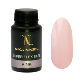 NIKA NAGEL Каучукова база Super Flex Base PINK, рожева, 30 ml #1