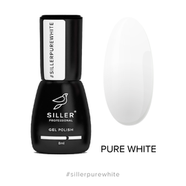 SILLER Gel Polish PURE WHITE, ідеальний білий, 8 ml, гель-лак #1