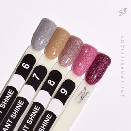 SILLER Gel Polish Brilliant Shine №6, срібний з глітером, 8 ml, гель-лак #2