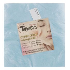 Серветки безворсові, сітка спанлейс, блакитні, 20х20 см, 50 шт #1