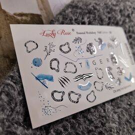 Слайдеры для ногтей Lucky Rose, Foil Colour Silver 30 #1
