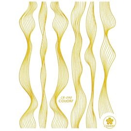 Наклейки 2D для дизайну нігтів, золоті хвилі #1