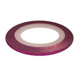 Лента блестящая для дизайна ногтей на липкой основе, розовый пурпур, 1 mm #1