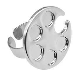 Палитра-кольцо для смешивания материалов, серебряная, 5 секций #1