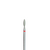 EDLEN. Diamond nail bit, flame, red, blunt end, Ø 2.3 mm. Фреза алмазна "Полум'я" червона, безпечна #1