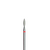 EDLEN. Diamond nail bit, flame, red, point end, Ø 2.1 mm. Фреза алмазна "Полум'я" червона, загострена #1