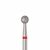 Ülka. Diamond nail bit, ball, red, Ø 4 mm, Фреза алмазна "Куля" червона #1