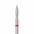 Ülka. Diamond nail bit, flame, red, Ø 2.1 mm / роб. частина 10 mm, Фреза алмазна "Полум'я" червона, гостра #1