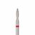 Ülka. Diamond nail bit, flame, red, Ø 2.1 mm / роб. частина 8 mm, Фреза алмазна "Полум'я" червона, гостра #1