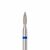 Ülka. Diamond nail bit, flame, blue, Ø 2.1 mm / роб. частина 8 mm, Фреза алмазна "Полум'я" синя, гостра #1