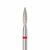 Ülka. Diamond nail bit, flame, red, Ø 2.3 mm / роб. частина 10 mm, Фреза алмазна "Полум'я" червона, гостра #1