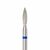 Ülka. Diamond nail bit, flame, blue, Ø 2.3 mm / роб. частина 10 mm, Фреза алмазна "Полум'я" синя, гостра #1