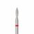 Ülka. Diamond nail bit, flame, red, Ø 2.3 mm / роб. частина 8 mm, Фреза алмазна "Полум'я" червона, гостра #1