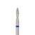 Ülka. Diamond nail bit, flame, blue, Ø 2.3 mm / роб. частина 8 mm, Фреза алмазна "Полум'я" синя, гостра #1