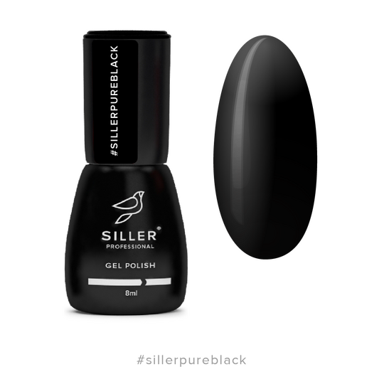 SILLER Gel Polish PURE BLACK, ідеальний чорний, 8 ml, гель-лак