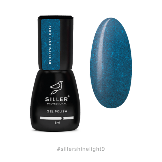 Siller Gel Polish Shine Light №9, темно-синій, 8 ml, світловідбиваючий гель-лак